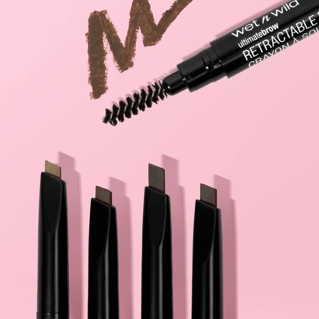 Wet n Wild Ultimate Eyebrow Retractable Definer Pencil - Ash Brown | Dual-Sided Brush & Fine Tip for Perfectly Defined Brows