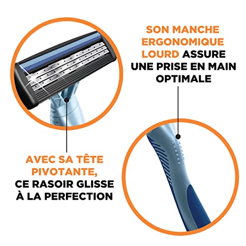 BIC Flex 3 Men’s Disposable Razors With 3 Blades, For a Smooth and Comfortable Shave, 4 Piece Razor Kit for Men