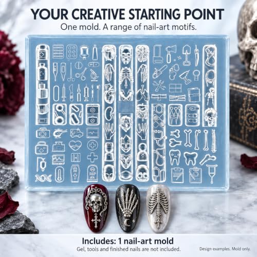 3D Halloween Nail Mold Accessories Set - Gothic Retro Art Manicure Tools