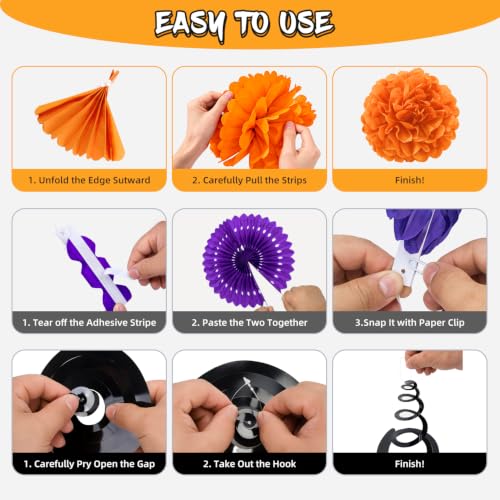Halloween Party Decorations Set - 54 Pieces Indoor Festive Decor Kit