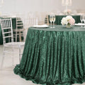 Emerald Green Sequin Round Tablecloth 132 Inch Glitter Party Table Cover - Variation of THIS listing