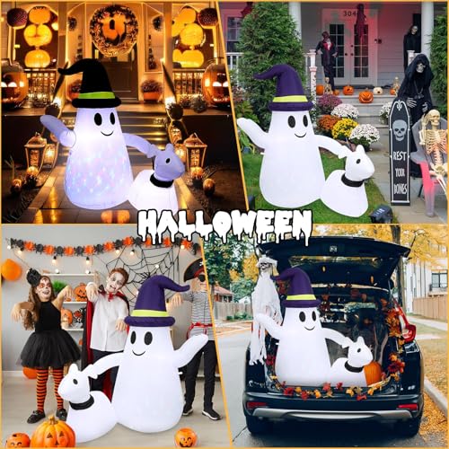 5 FT Halloween Inflatable Ghost Walking Dog Outdoor Yard Decorations with LED Lights