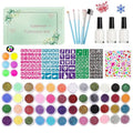 Kids Glitter Tattoo Kit with 48 Colors, Stencils, Diamonds & Glue