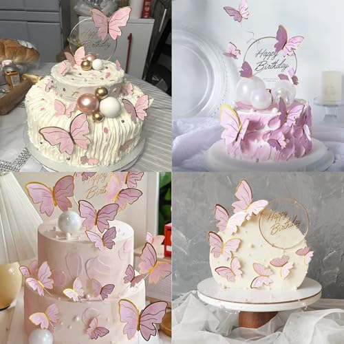 Butterfly Cupcake Toppers 3D Multicolor Cake Decorations Party Supplies