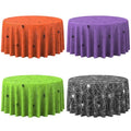 4-Pack Halloween Spiderweb Tablecloths for Round Tables - Spooky Party Decor, 54x108 Inch - Variation: 4 / 4 Pack Round Table