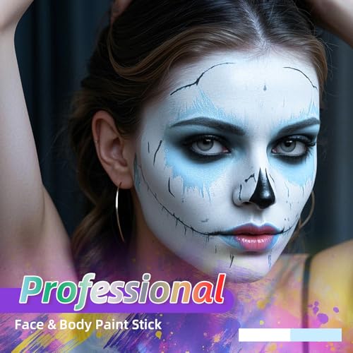 Body Paint Set for Halloween Cosplay - White & Light Blue, 2 Pack