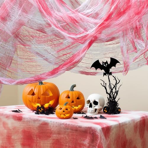 Halloween Red Creepy Cloth 200x80 Inches Spooky Fabric for Indoor Outdoor Decorations