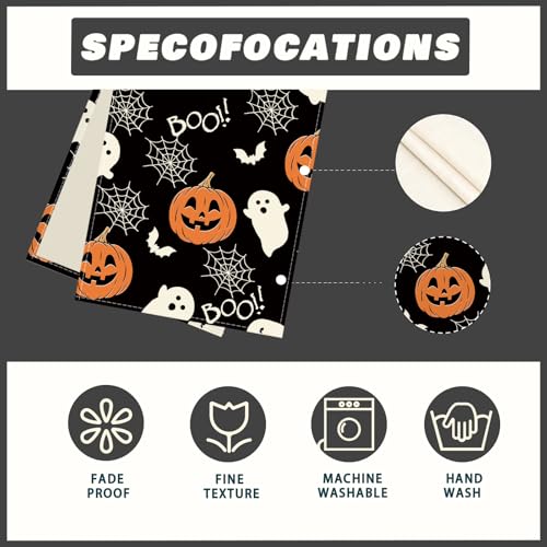 Halloween Ghost Pumpkin Table Runner - 13x36 Inch Festive Decor - XCHI
