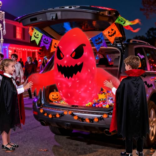 3.5FT Inflatable Ghost Car Decoration Kit for Halloween Trunk or Treat Outdoor Party