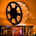 Orange 50ft LED Rope Lights Outdoor Waterproof Connectable Decorative Lighting
