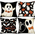 Halloween Pillow Covers Set of 4 20x20 Inch Ghost Pumpkins Bat Decor for Home Sofa