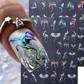 Halloween Bat Nail Art Stickers - 2 Sheets Colorful 5D Embossed Decals for Manicure