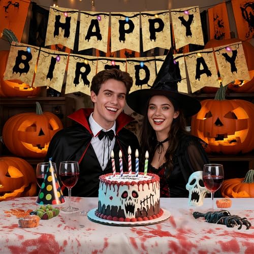 Happy Birthday Banner - Black S Party Decorations for Boys Girls Baby