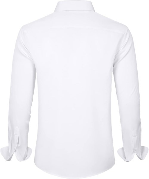 J.VER Men's Dress Shirt - Solid Long Sleeve, Stretch, Wrinkle-Free | Perfect for Business Casual Wear
