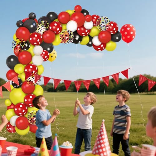 Balloon Garland Kit for Party Decorations Red Black Yellow White 90pcs
