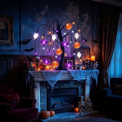 Halloween Black Tree Light Decor - 18 Inch Fall Indoor Halloween Tree - Variation of THIS listing