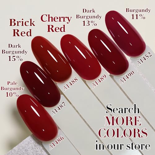 Double Rhythm 15ML Gel Polish - Burgundy Red, Same Color, Soak Off UV/LED