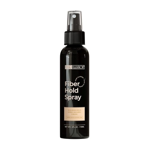 Hair Illusion | Black Real Fibers & Holding Spray for Thinning Hair - Natural Texture, 18g