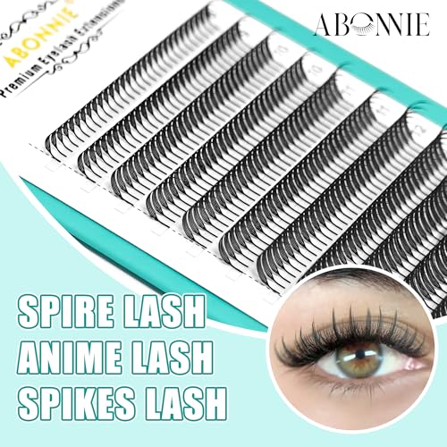 Premade Anime Lash Extensions Spire-0.07 D 8-15mm Feather Shape for Natural Look - ABONNIE