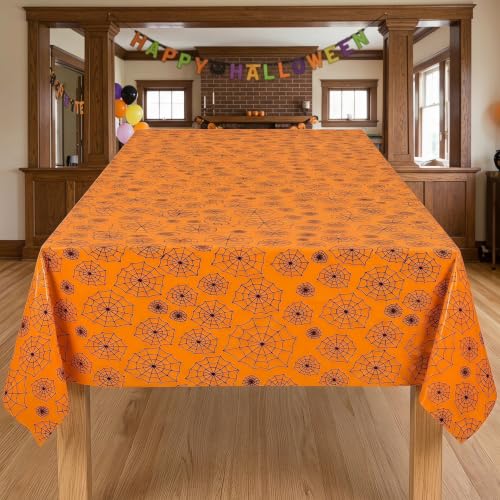 2-Pack Disposable Halloween Spider Web Tablecloths - Zhizhu Variation
