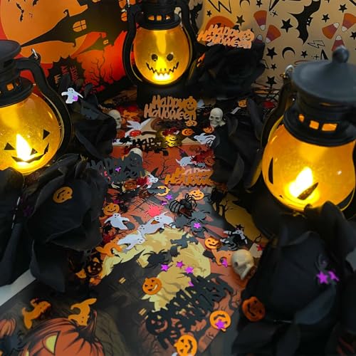 Halloween Glitter Confetti - Spooky Shapes & Metallic Colors - Happy Halloween Variation