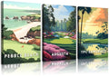 Golf Course Canvas Wall Art - Framed 16x24in Landscape Golf Scene - Country Club Wall Decor