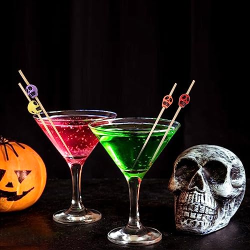 Halloween Skeleton Drink Toppers 150pcs Colorful Cocktail Picks for Drinks & Desserts
