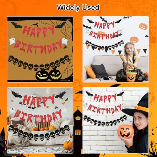 Halloween Skull Heart Banner Garland - Spooky Party Decorations