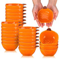 24 Pack Pumpkin Ramekins - 6 oz Oven Safe Ceramic Bowls for Baking & Serving - Fall Holiday Decor