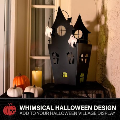 Mini Lighted Haunted House Halloween Decoration - 0.5 Ft. Warm White LED