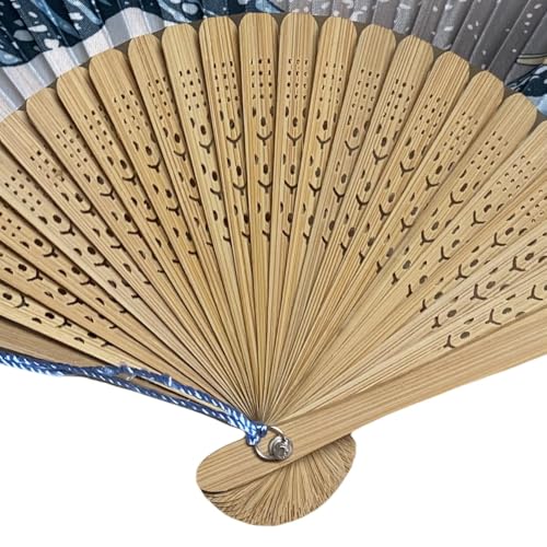 Japanese Handheld Fan - Medium Multicoloured Silk Bamboo for Dancing & Wedding