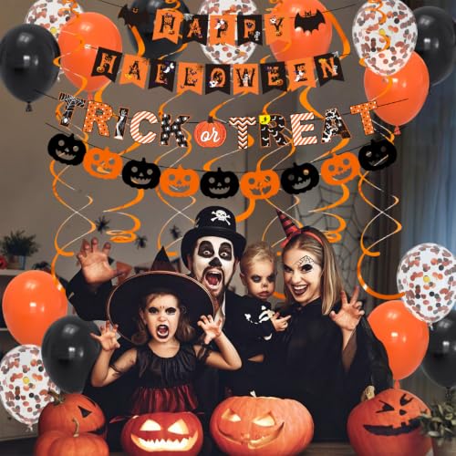 Halloween Balloons Set with Banners & Decorations for Party