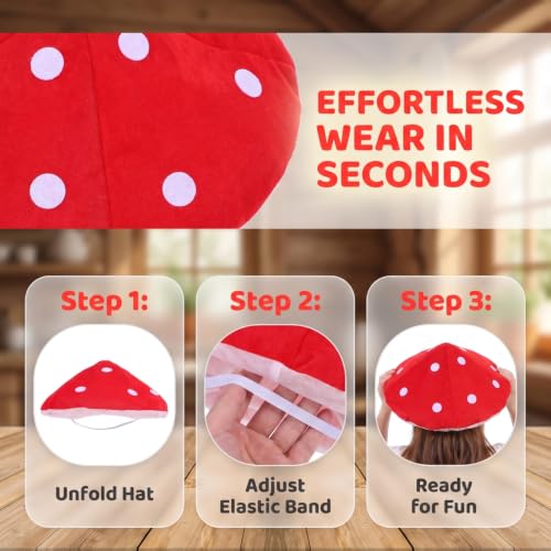 Kids Plush Mushroom Hat Set - Adorable Costume Party Props for Christmas & Photos