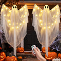 Halloween Hanging Ghost Decorations 2-Pack, 51-Inch Lighted Spooky Ghosts