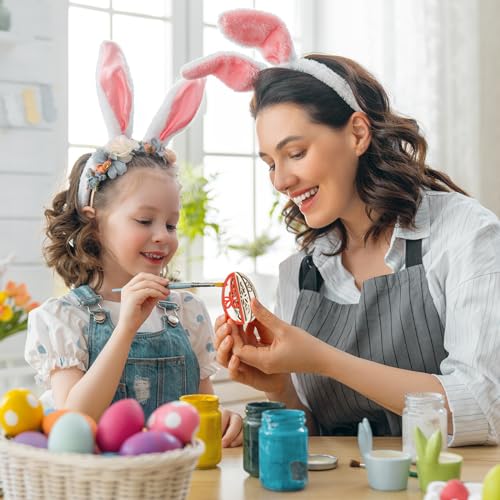 DIY 3D Easter Eggs Wood Craft Set - Paintable Wooden Egg Decorations, Variation of Easter Eggs