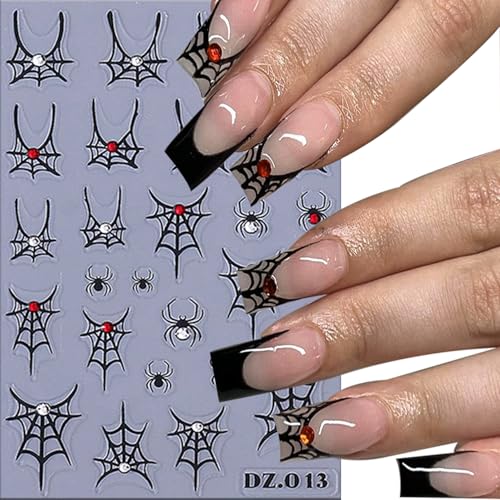 Halloween Nail Art Stickers - Rhinestones Spider Web Variation of Rhinestones Spider Web