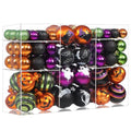 Halloween Tree Ornaments Set - Shatterproof Jack-o'-Lantern Cats Ghost - FlameFlash, 100pcs - Fall Holiday Decor