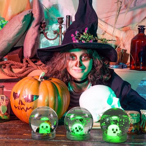 Halloween Snow Globe Kit - Purple Glow-in-the-Dark Ghosts, 12 Sets DIY Halloween Decor