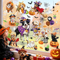 Halloween Dog Cat Window Clings Reusable Decorations for Glass Windows