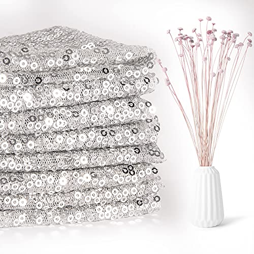 Silver Glitter Table Runner 12 x 108 Inch for Weddings & Parties - Variation of THIS listing