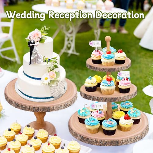 Rustic Wooden 3-Tier Cupcake Stand - Farmhouse Dessert Display