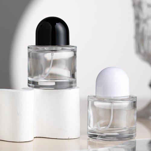Enslz 100ML/3.4OZ Refillable Cosmetic Spray Bottle, Empty Glass Perfume Bottle with Spray Atomizer (Black, 100ml)