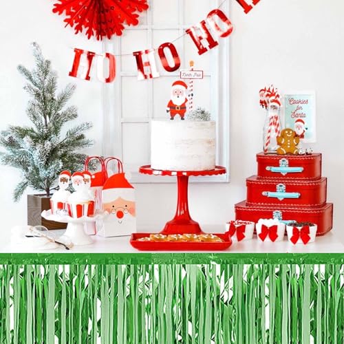 Light Green Foil Fringe Table Skirts 3 Pack 29x108 Inches Party Decorations