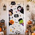 Halloween Door Sticker Set - 44.88 x 15.75 Inch Pumpkin Witch Ghost Green Monster - Variation Halloween-5