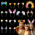 Kids & Adult Jungle Animal Ears Headbands with Lights - 12 Pack