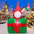 Inflatable Christmas Gnome with LED Lights Outdoor Yard Decoration - 6.3 Ft