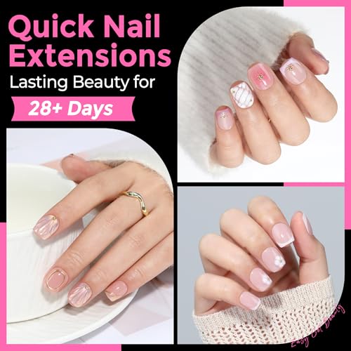 Extra Short Squoval Gel Nail Tips - 216pcs Pre-Shaped Half Matte, DIY Nails