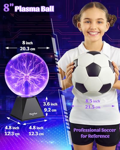 8-Inch Plasma Ball Lamp - Touch & Sound Sensitive Globe in Purple
