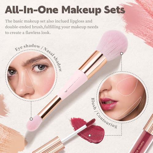Color Nymph Makeup Kit for Beginners - Basic Edition, Face & Lip Cosmetics Gift Set