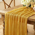 Yellow 6-Pack 10FT Rustic Gauze Table Runners for Wedding & Party Decor - Boho Style